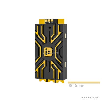 iFlight BLITZ E80 2-8S 80A Single ESC, iFlight BLITZ E80 single ESC with black and yellow heatsink case and labeled solder pads on top