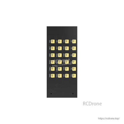 iFlight BLITZ H7 Pro flight controller pad layout with labeled UART, CAN, GND, 5V and 12V ports