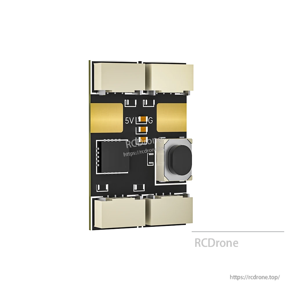 iFlight BLITZ 5V LED control module PCB with multiple plug connectors, onboard push button, and 5V/G marking