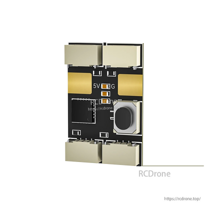 iFlight BLITZ 5V LED control module PCB with four plug connectors, onboard button, and 5V/G pads
