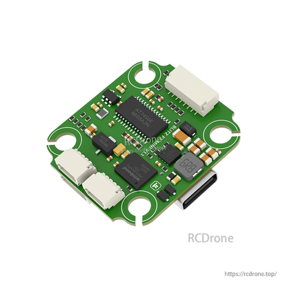 iFlight BLITZ Mini F7 V1.2 flight controller board with USB-C port, plug connectors, and 4 mounting holes