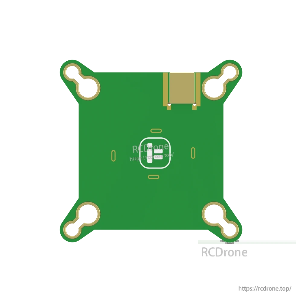 iFlight BLITZ Mini Force 5.8GHz 600mW FPV VTX, Top view of iFlight BLITZ Mini Force FPV VTX circuit board with four mounting holes and antenna pad