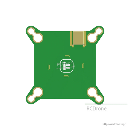 iFlight BLITZ Mini Force 5.8GHz 600mW FPV VTX, Top view of iFlight BLITZ Mini Force FPV VTX circuit board with four mounting holes and antenna pad