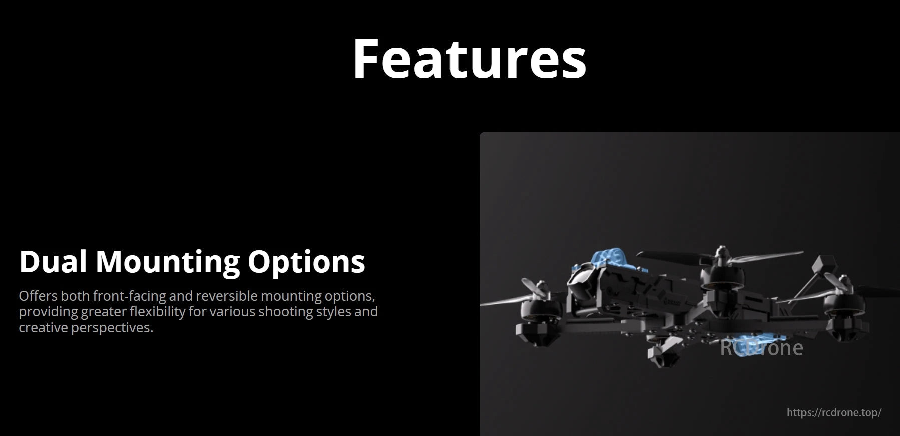 iFlight BOB46 Drone, Features: Dual Mounting Options for flexible shooting styles.