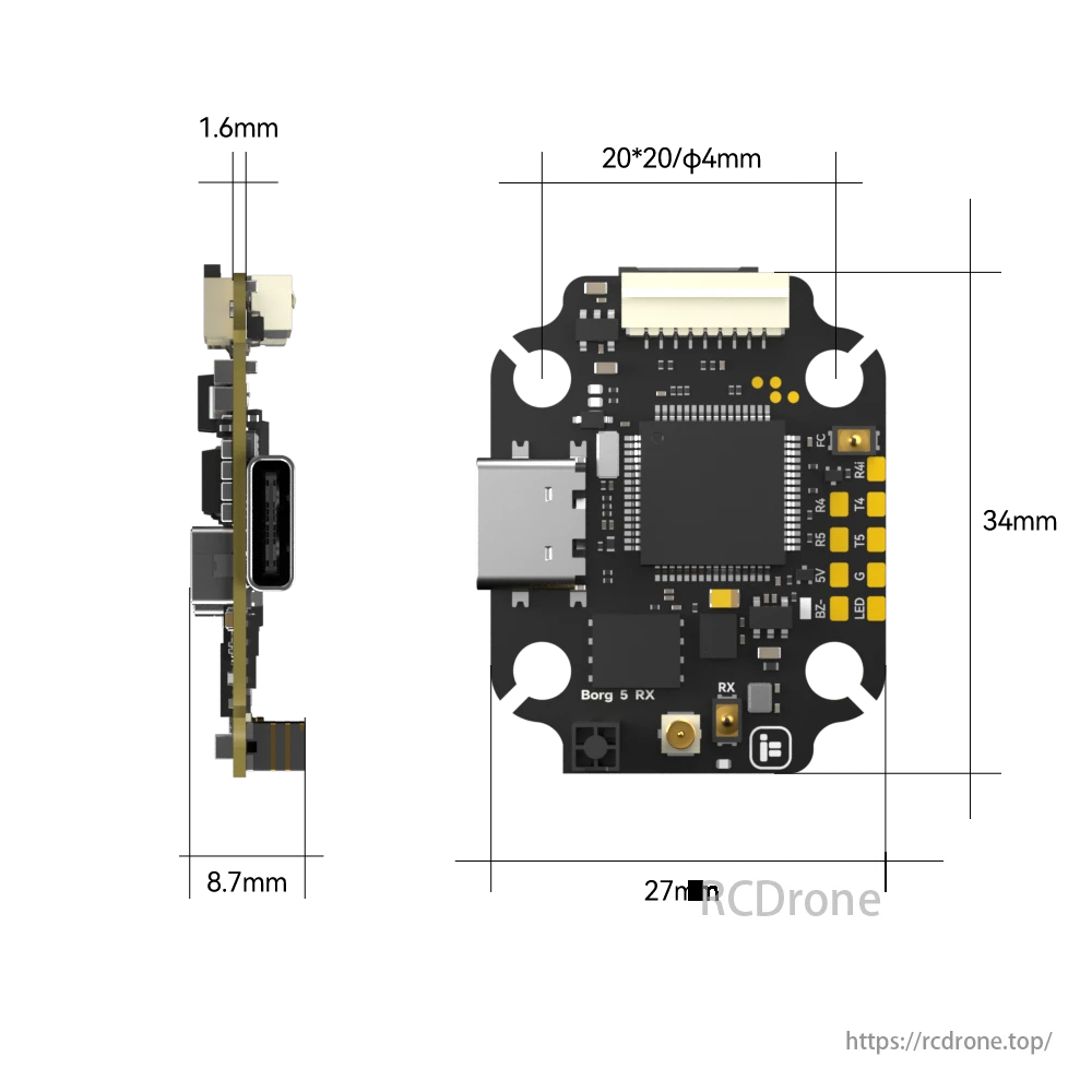 iFlight Borg 5S RX Stack with Built-in ELRS Flight Controller + 60R 60 ...