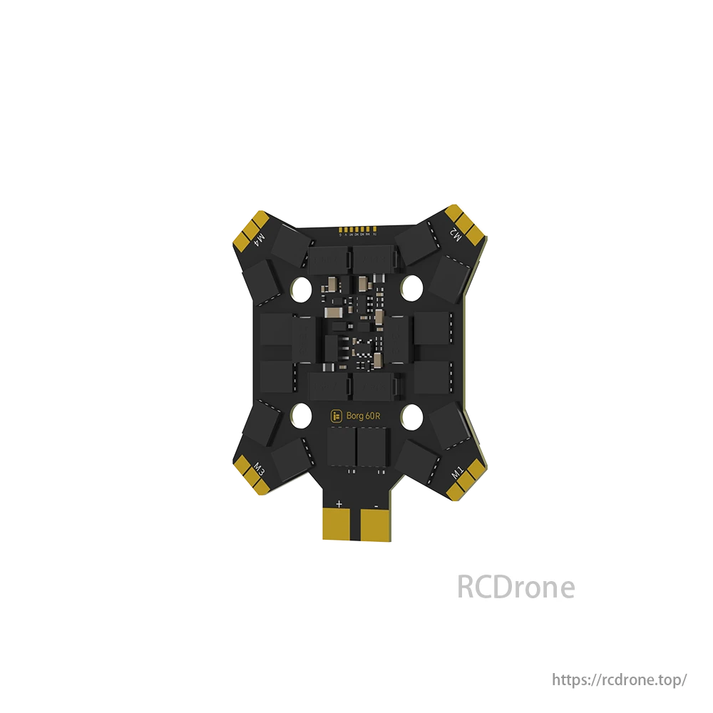 iFlight Borg 60R 4-in-1 ESC, iFlight Borg 60R is a 4-in-1 ESC for FPV drones, featuring 60A output, 3-8S compatibility, anti-spark, TVS diodes, high polymer caps, and BLHeli_32 firmware.