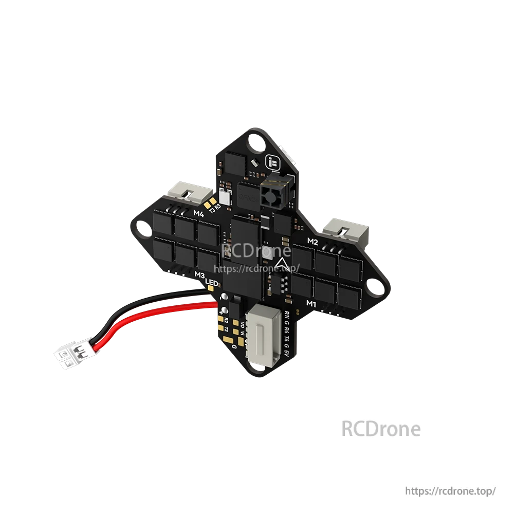 iFlight Borg G4 1S AIO flight controller board with motor pads M1–M4 and battery lead connector