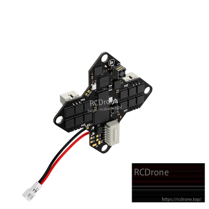 iFlight Borg G4 1S AIO flight controller board with labeled M1–M4 motor pads and a battery lead connector
