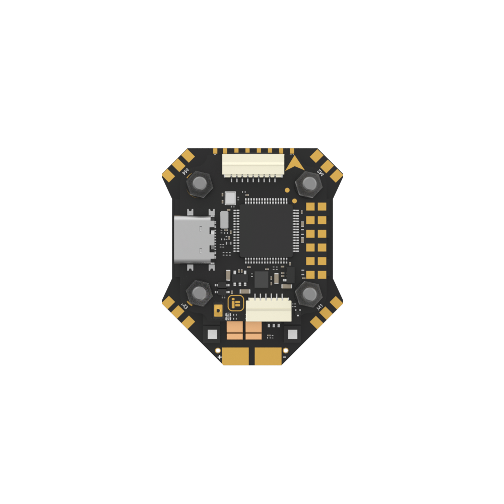 iFlight Borg Mini F7 FPV flight controller board with USB-C port, 20x20 mounting holes, and dual connectors