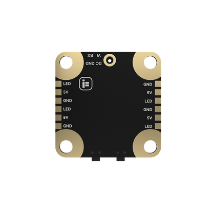 iFlight Borg Race 5.8G FPV VTX board with four mounting holes and clearly labeled 5V, GND, and LED pads