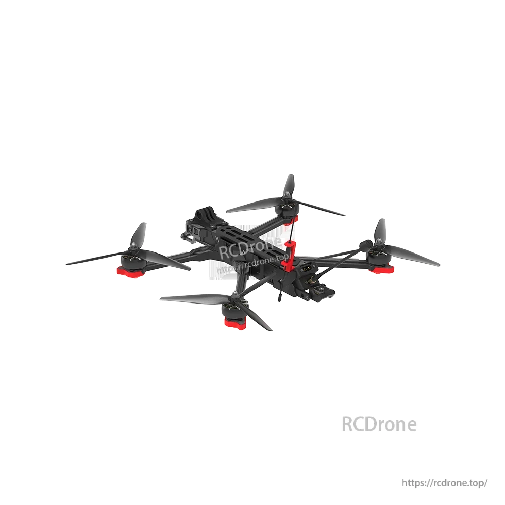 iFlight Chimera7 Pro V2 6S Analog FPV, iFlight Chimera7 Pro V2 FPV quadcopter with black frame, four propellers, and front camera mount