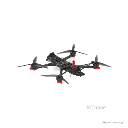 iFlight Chimera7 Pro V2 6S Analog FPV, iFlight Chimera7 Pro V2 FPV quadcopter with black frame, four propellers, and front camera mount