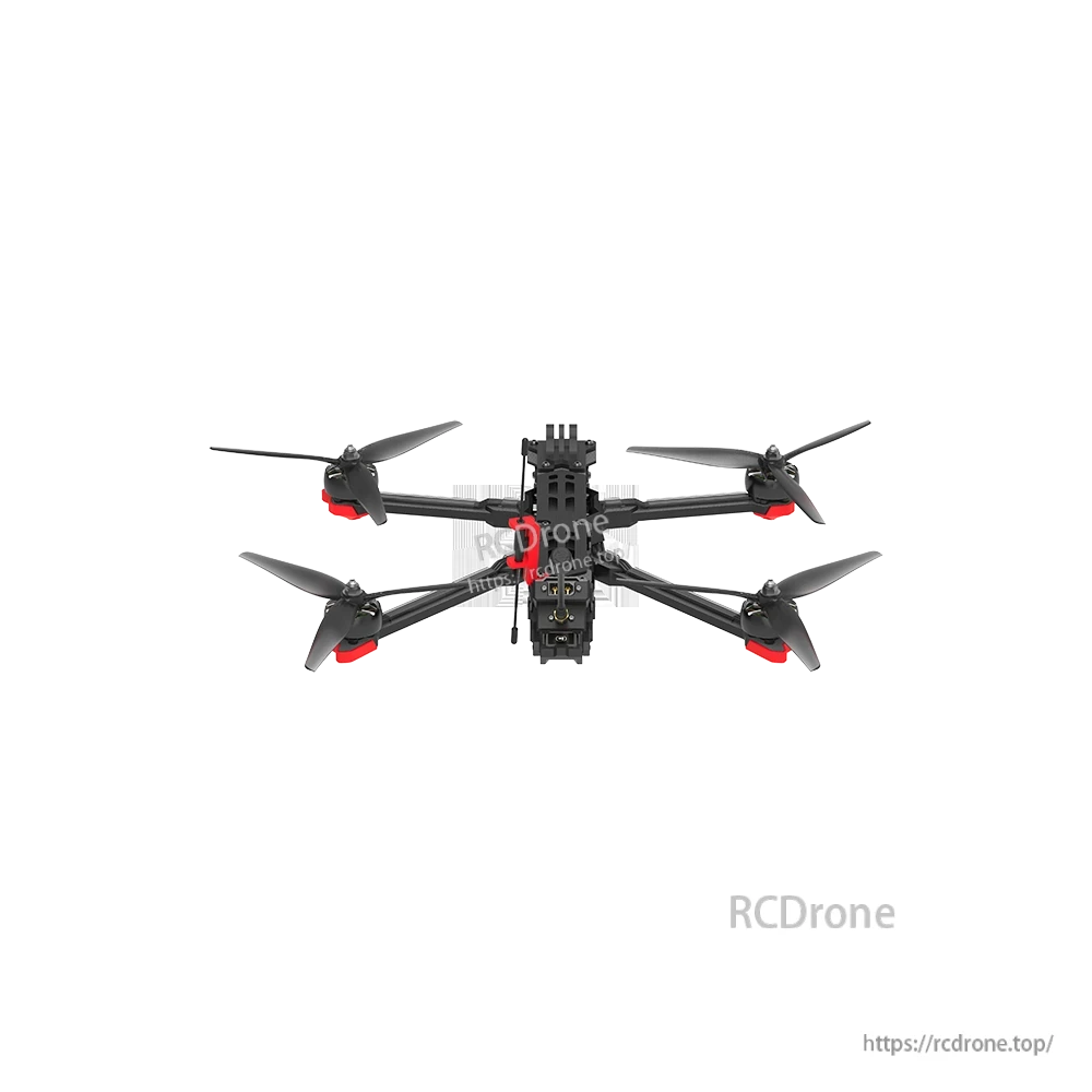iFlight Chimera7 Pro V2 6S Analog FPV, Top-down view of iFlight Chimera7 Pro V2 analog FPV quadcopter with four propellers and central frame mount