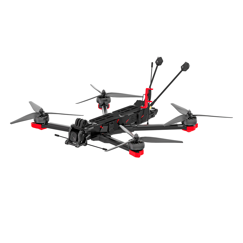 iFlight Chimera7 Pro V2 6S HD FPV quadcopter with front camera mount, 4 propellers, and dual rear antennas