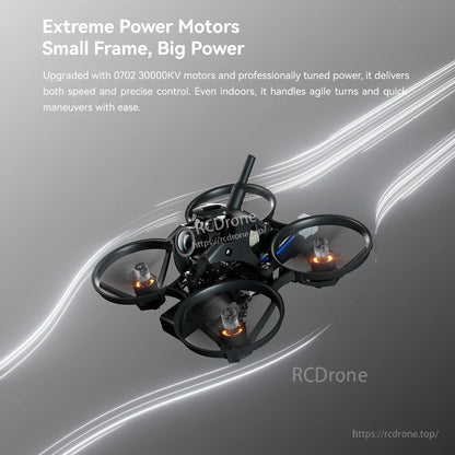iFlight Defender 12 analog 1S tinywhoop FPV drone with ducted frame and antenna, 0702 30000KV motors text