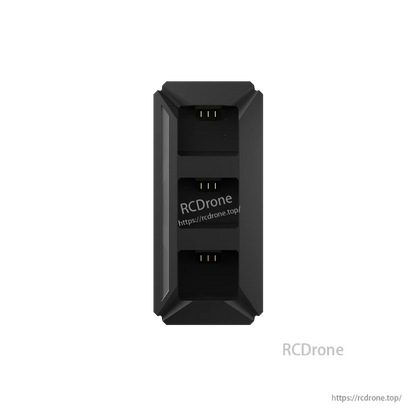 iFlight Defender 20 Lite battery charging adapter with three recessed charging bays and gold 3‑pin contacts