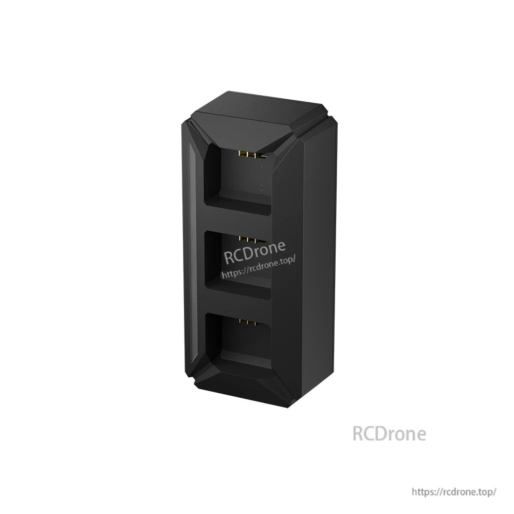 iFlight Defender 20 Lite battery charging adapter with three-slot dock and gold contact pins