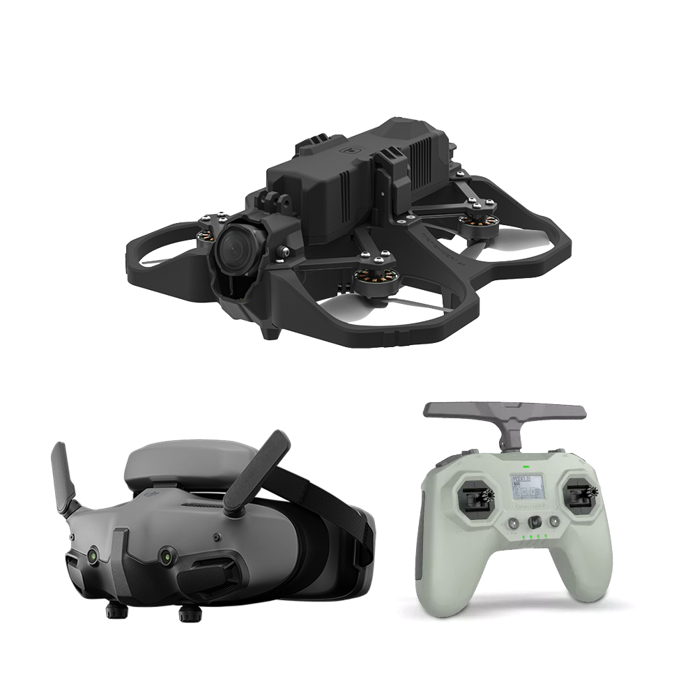 iFlight Defender 25 4S HD FPV kit with ducted quadcopter, front camera, FPV goggles, and radio controller