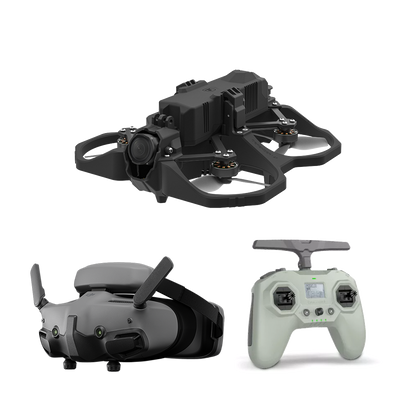 iFlight Defender 25 4S HD FPV kit with ducted quadcopter, front camera, FPV goggles, and radio controller