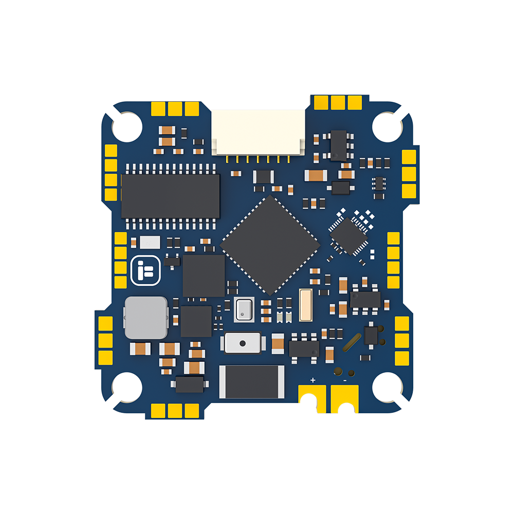 iFlight Defender 25 AIO flight controller board with 20A ESC, JST connector, solder pads, and 4 mounting holes