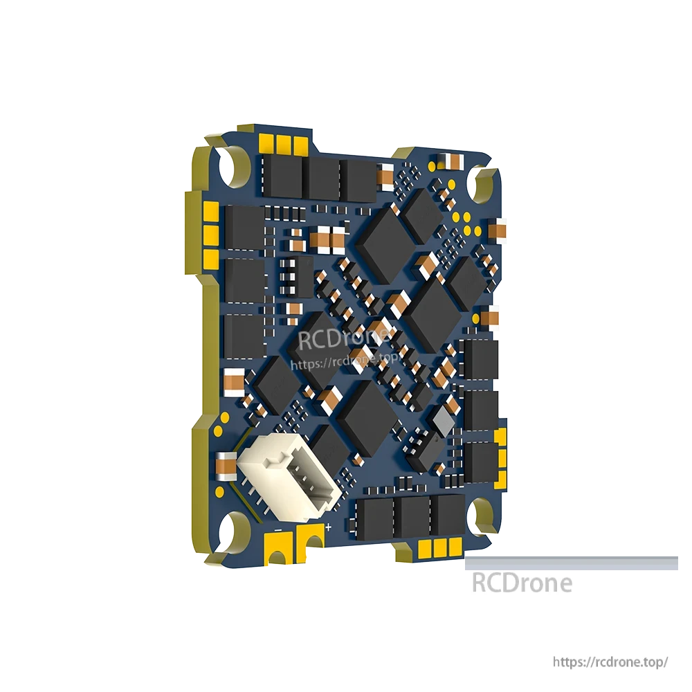iFlight Defender 25 AIO flight controller and 20A ESC board with mounting holes, solder pads, and plug connector