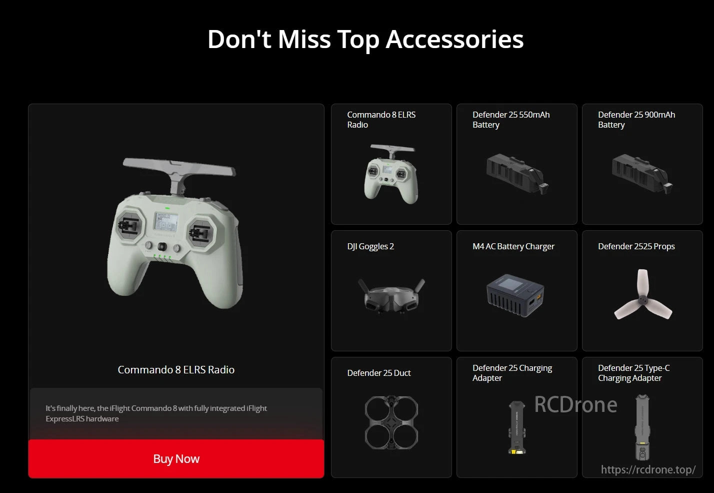 iFlight Defender25 O4 4S HD Sub-249g 2.5 Inch FPV, Enhance your iFlight Commando 8 experience with top accessories for improved performance and functionality. Buy now!