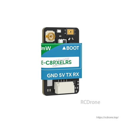 iFlight ExpressLRS 100mW ELRS Dualband Receiver, iFlight ExpressLRS dualband receiver board with BOOT button, antenna connector, and GND 5V TX RX pins