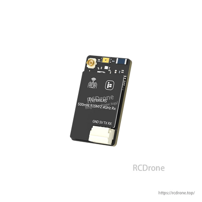 iFlight ExpressLRS 100mW ELRS Dualband Receiver, ExpressLRS 915MHz/2.4GHz dual-band receiver module with antenna port and 4-pin GND 5V TX RX connector