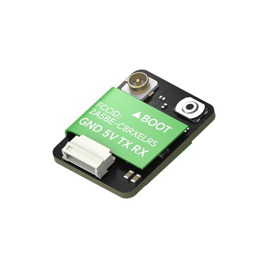 iFlight ExpressLRS ELRS nano receiver board with BOOT button, U.FL antenna connector, and GND/5V/TX/RX plug
