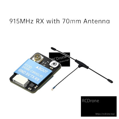 iFlight ExpressLRS ELRS Nano Receiver, iFlight ExpressLRS 915MHz nano receiver with BOOT button, U.FL antenna connector, and 70mm T antenna