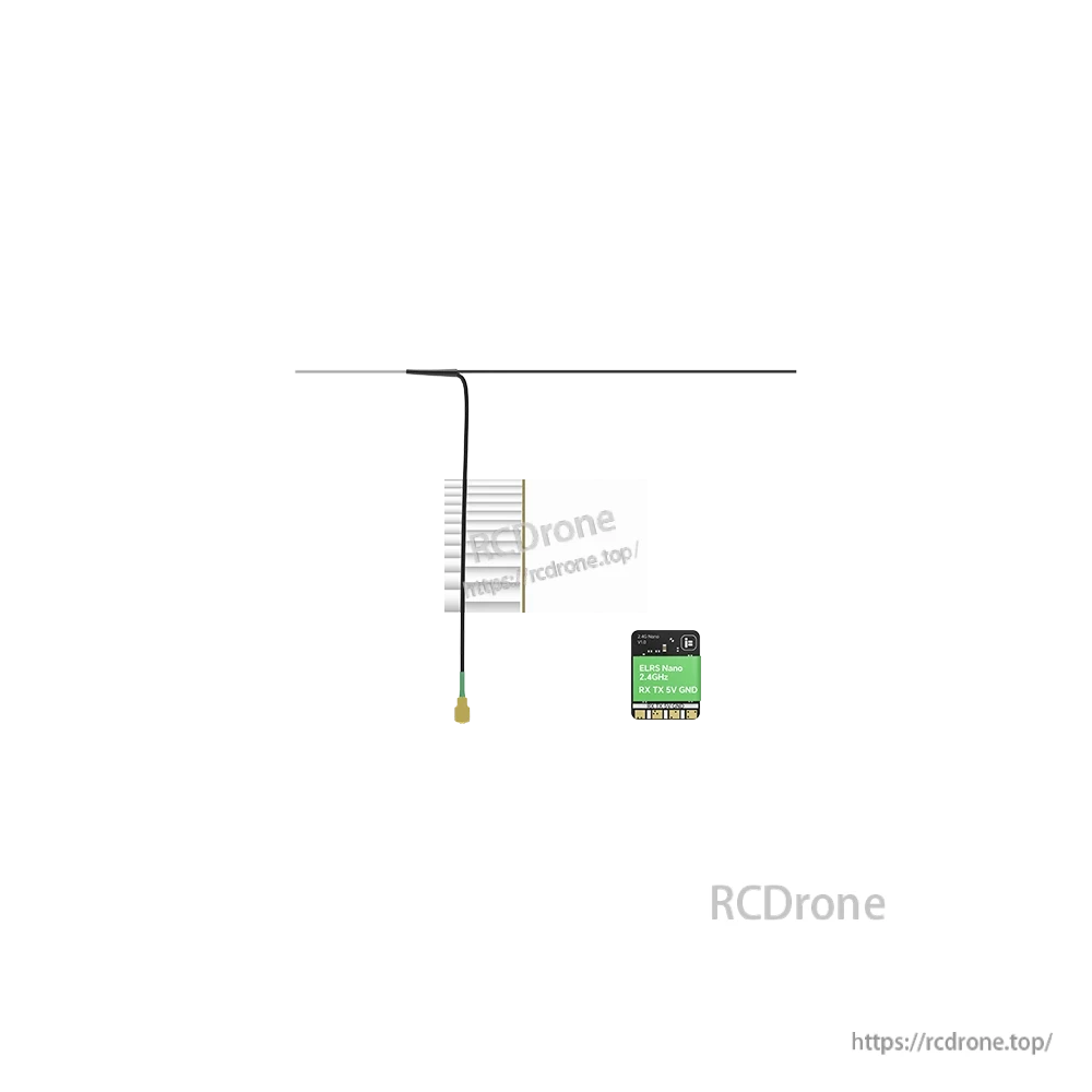 iFlight ExpressLRS ELRS Nano Receiver, iFlight ExpressLRS ELRS Nano 2.4GHz receiver board with long antenna lead and RX/TX, 5V and GND pads