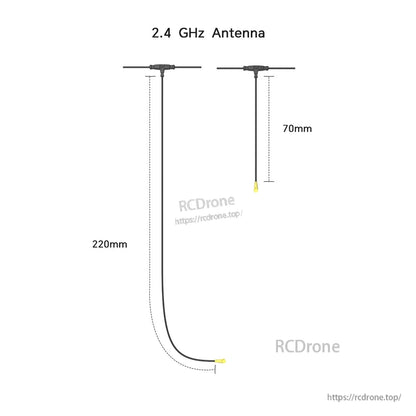 iFlight ExpressLRS ELRS Nano Receiver, 2.4GHz T-style antenna for iFlight ExpressLRS Nano receiver with 220mm coax lead and 70mm active element
