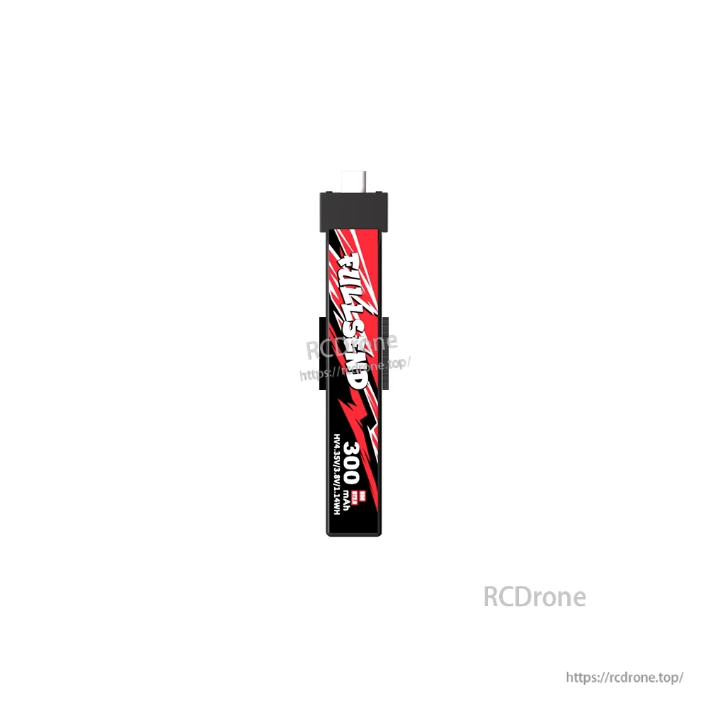 iFlight Fullsend 1S HV 300mAh 95C LIHV Battery, iFlight Fullsend 1S HV 300mAh LiHV battery pack with red and black label and top connector