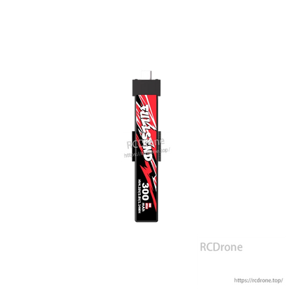 iFlight Fullsend 1S HV 300mAh 95C LIHV Battery, iFlight Fullsend 1S HV 300mAh LiHV battery pack with red and black label and top connector