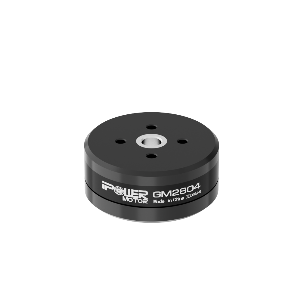 iFlight GM2804 Combo Set - 3x GM2804 Gimbal Motor, iFlight GM2804 gimbal motor in black, round housing with top mounting holes and GM2804 Power Motor label