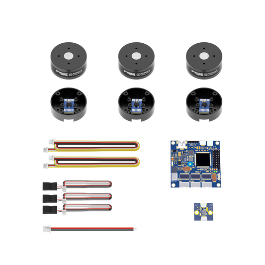 iFlight GM2804 encoder gimbal motor combo with three motors, wiring harnesses, and 32-bit BGC control board