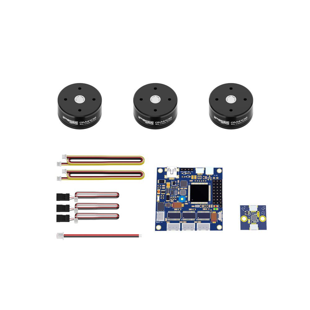 iFlight GM4108H gimbal motor combo with three motors, Alexmos 32-bit BGC controller board, IMU and cables