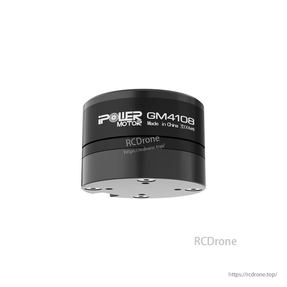 iFlight GM4108H-120T Gimbal Motor, iFlight GM4108 gimbal motor with black cylindrical корпус, POWER MOTOR GM4108 label, and mounting base