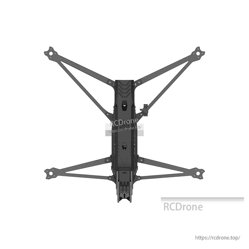 iFlight Helion 10 10inch FPV Frame, Top view of iFlight Helion 10 10-inch FPV drone frame with carbon fiber arms and central body plate