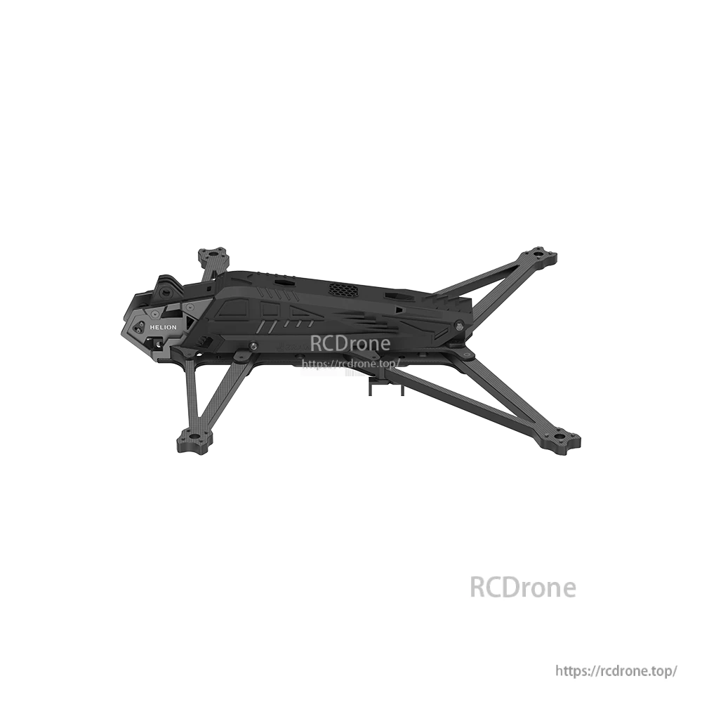 iFlight Helion 10 10inch FPV Frame, iFlight Helion 10 10-inch FPV drone frame in black, side view with four extended arms and Helion front plate