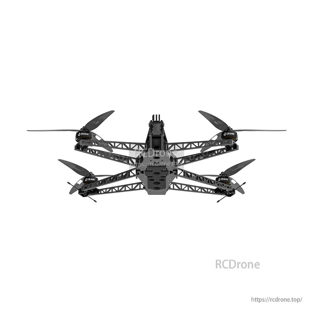 iFlight Helion Pro O4 6S HD FPV, Top view of iFlight Helion Pro O4 HD FPV quadcopter with carbon frame, four arms and propellers