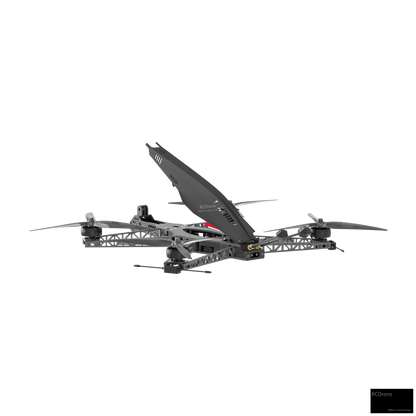 iFlight Helion Pro O4 6S HD FPV, iFlight Helion Pro HD FPV quadcopter with gray truss frame, four motors, and tall top fin canopy
