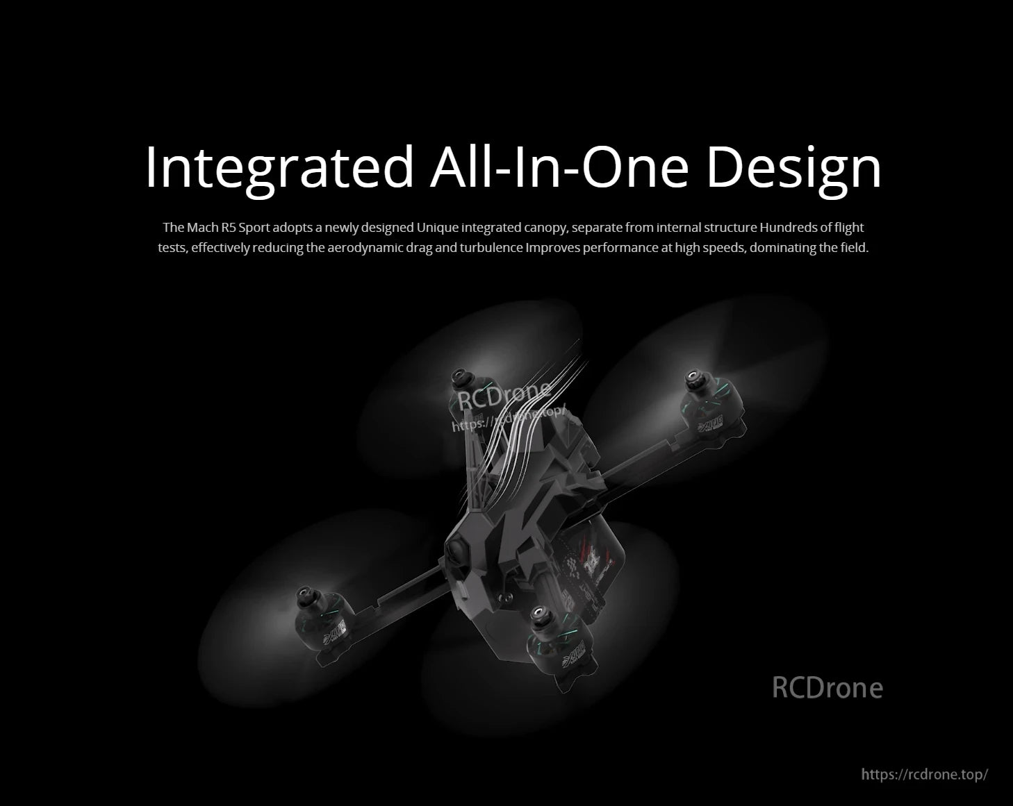 iFlight Mach R5 Sport 6S 5-Inch FPV, The Mach R5 Sport's all-in-one design includes a canopy that cuts drag and turbulence, boosting high-speed performance.