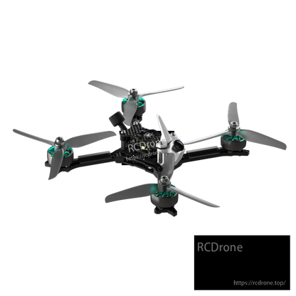iFlight Mach R5 Ultra 6S analog FPV racing drone with carbon frame, teal motors, and front camera mount