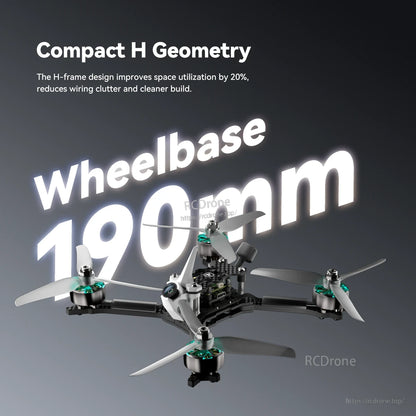 iFlight Mach R5 Ultra 6S Analog FPV, iFlight Mach R5 Ultra FPV quadcopter with compact H-frame geometry and 190mm wheelbase