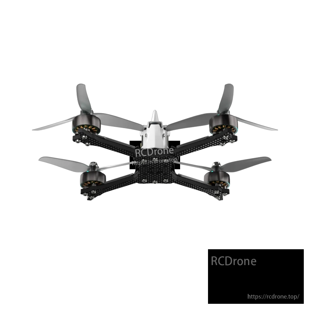 iFlight Mach R5 Ultra 6S Analog FPV, iFlight Mach R5 Ultra FPV quadcopter with carbon fiber frame, four motors and props, and white canopy