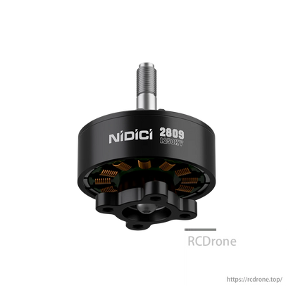 iFlight NIDICI 2809 1250KV Brushless Motor, iFlight NIDICI 2809 1250KV motor for 6S 7-8 inch FPV drones, black with visible internals.