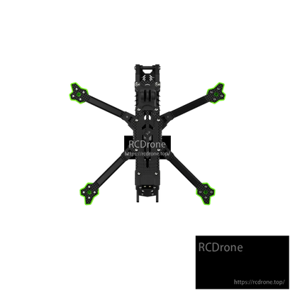 iFlight Nazgul Evoque F5 V3 FPV Frame, Top-down view of iFlight Nazgul Evoque F5 V3 FPV carbon fiber frame with X arms and motor mount plates