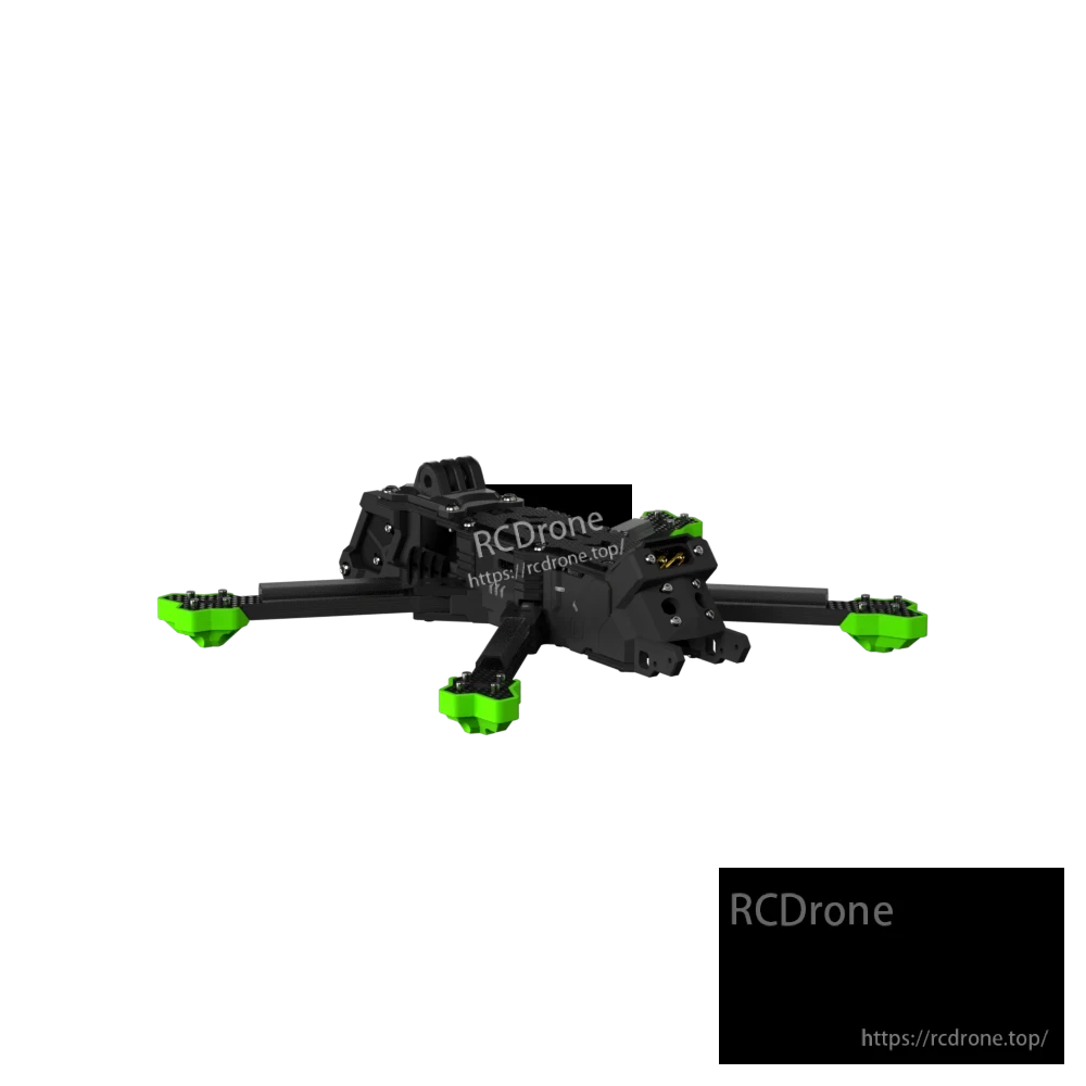 iFlight Nazgul Evoque F5 V3 FPV Frame, iFlight Nazgul Evoque F5 V3 FPV drone frame kit with black carbon arms and green motor mounts