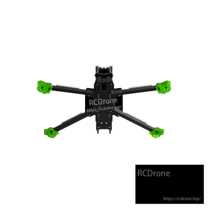 Top view of iFlight Nazgul Evoque deadcat FPV drone frame with carbon arms and green motor guards